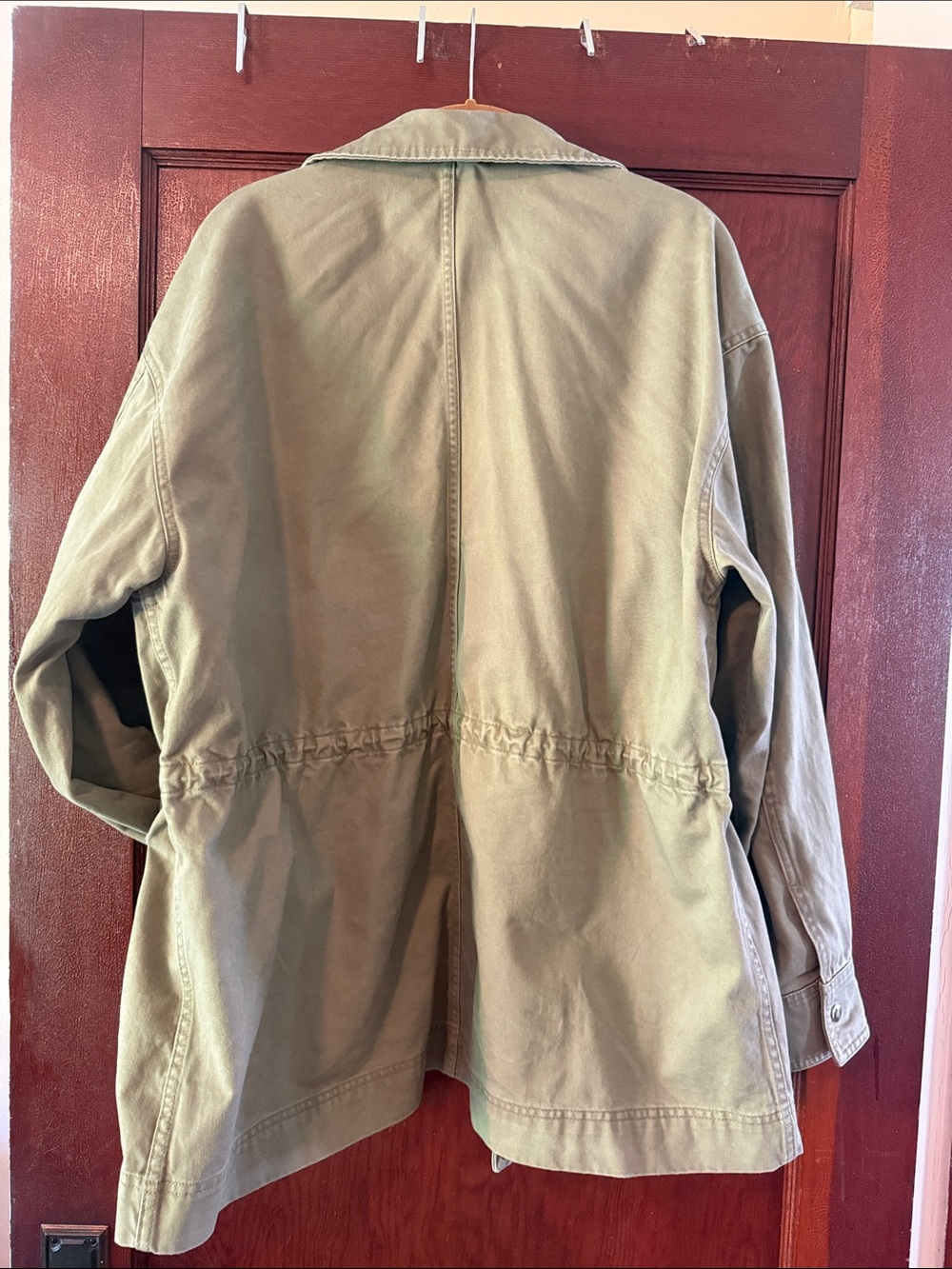 Utility Drawstring Waist Jacket - Olive Green - Picture 6 of 8